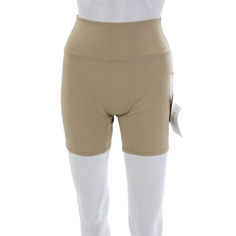Monday Womens Athletic Shorts Beige 75% Recycled Nylon Solid Spring Size S